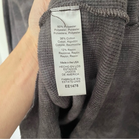 Michael Stars Tie-Dye Turtleneck Ribbed Sweater Comfy Loungewear Thermal Gray - Picture 8 of 9